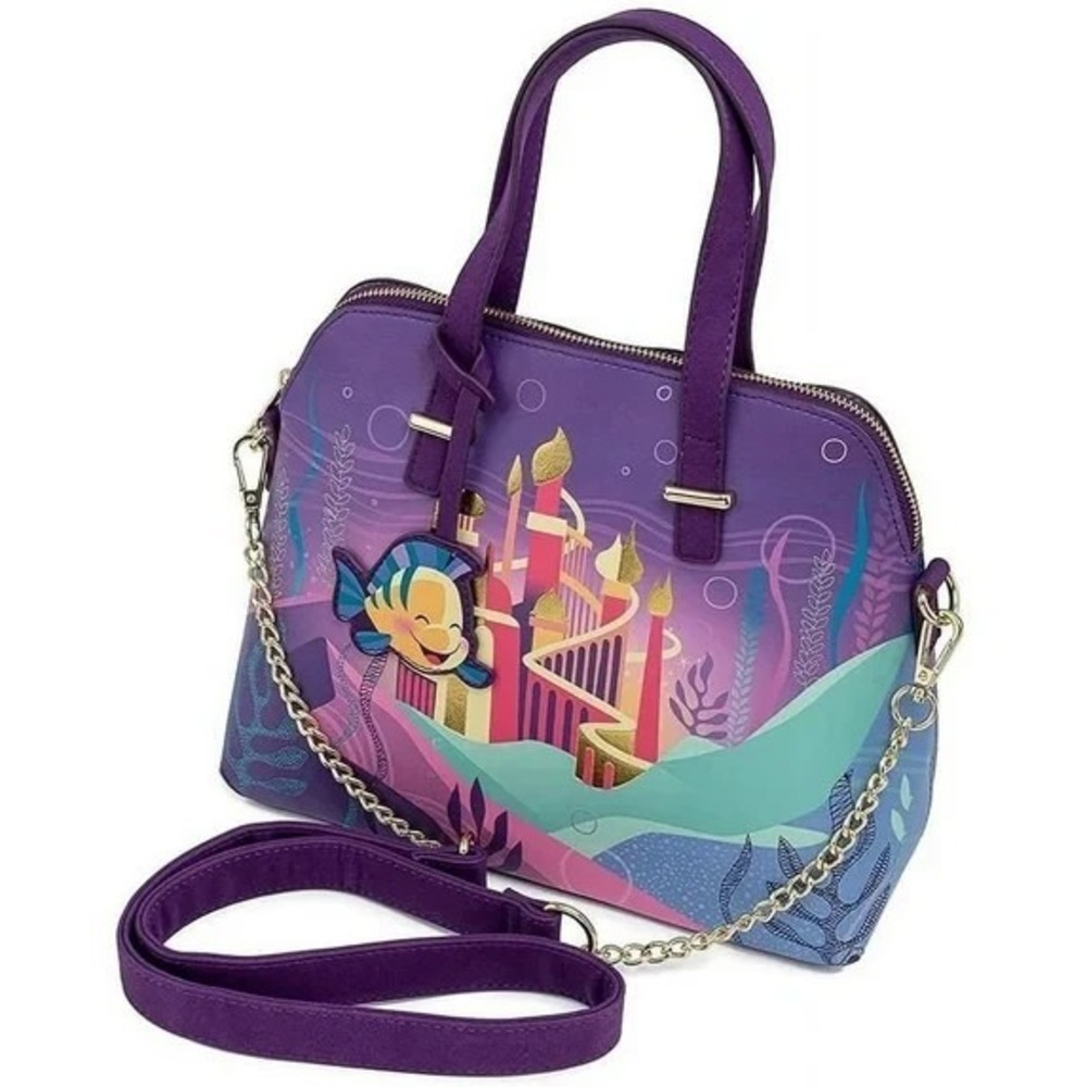 Loungefly Disney The Little Mermaid Ariel Castle Collection Crossbody Purse New - Picture 3 of 4